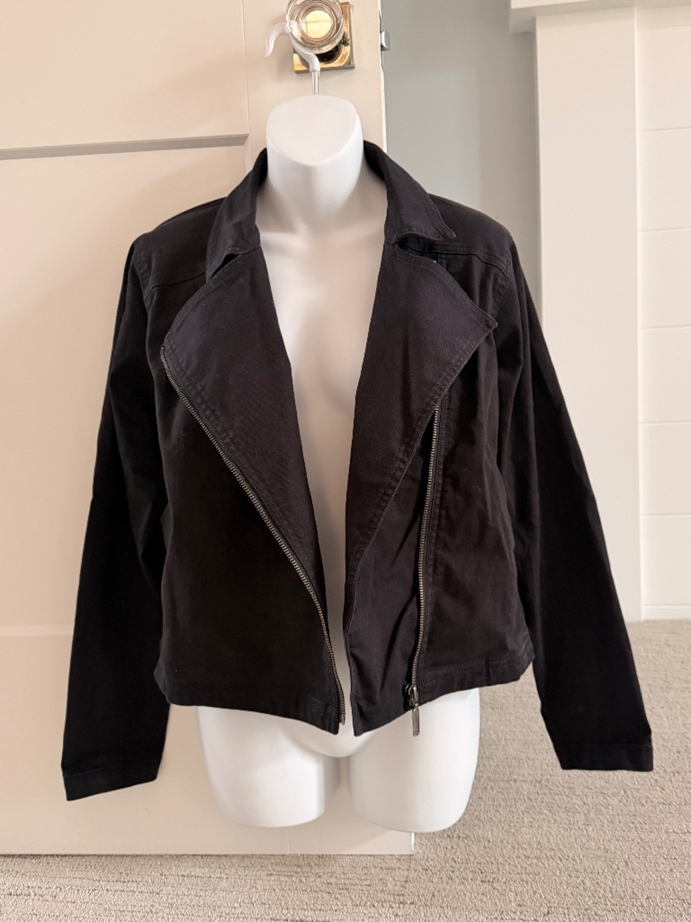 EILEEN FISHER Chic Asymmetrical Zip Crisp Cotton Jacket Sz S NEW $298!!